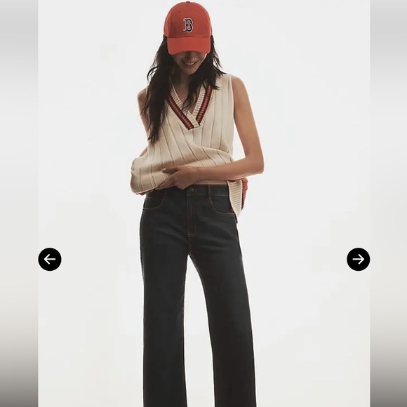 Anthropologie Maeve Sweater Vest Top Mini Dress Stripe Preppy Tennis Academia - Picture 9 of 10